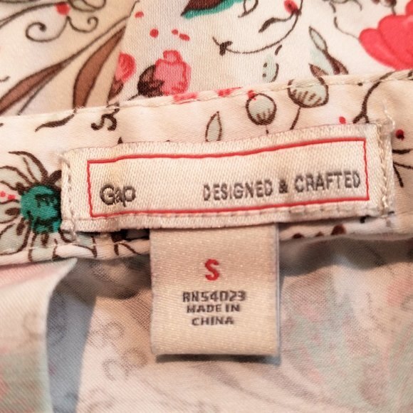 GAP VTG Pleated Floral Mini Skirt S Cotton Blend Pockets Y2K Cottagecore - Picture 5 of 7